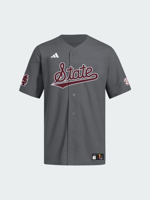 adidas Mississippi State Dark Grey Full Button Jersey