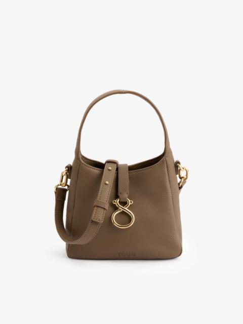 TOUS Small taupe-colored leather Shoulder bag TOUS Infinity
