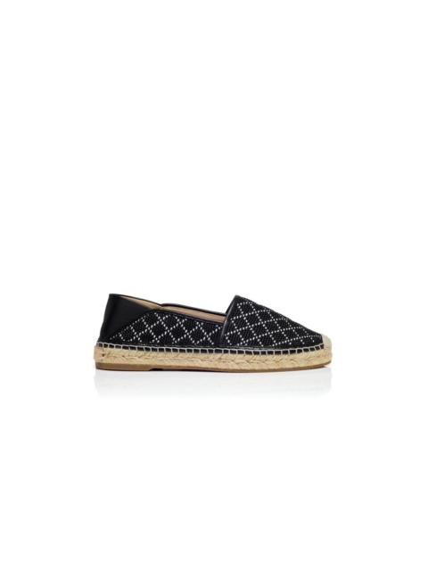 Manolo Blahnik Black and White Raffia Espadrilles
