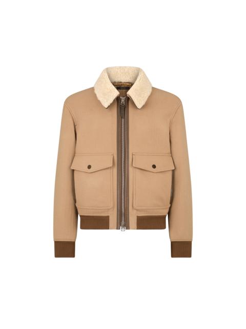 TOM FORD DOUBLE SPLITTABLE SHEARLING COLLAR BLOUSON