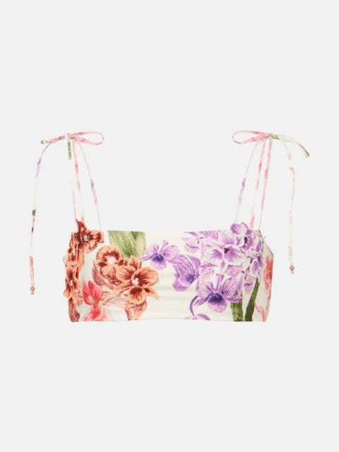 Agua by Agua Bendita Floral-appliqué bikini top