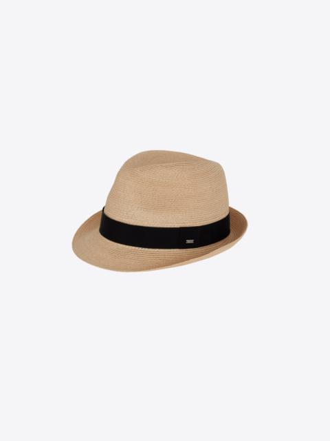 SAINT LAURENT trilby hat in straw