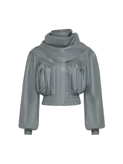 Zimmermann Valiant Cropped Leather Jacket blue