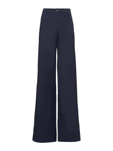 Prada Stretch cotton poplin palazzo pants