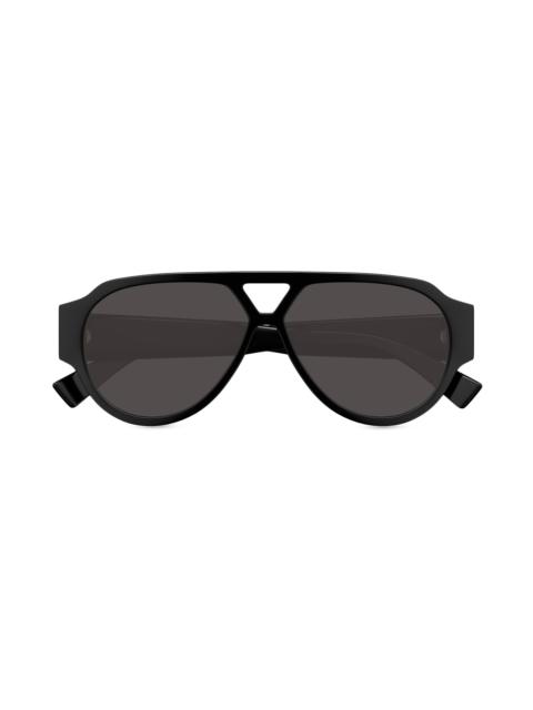 Bottega Veneta Men's Bold Triangle Stud 59MM Pilot Sunglasses - Black