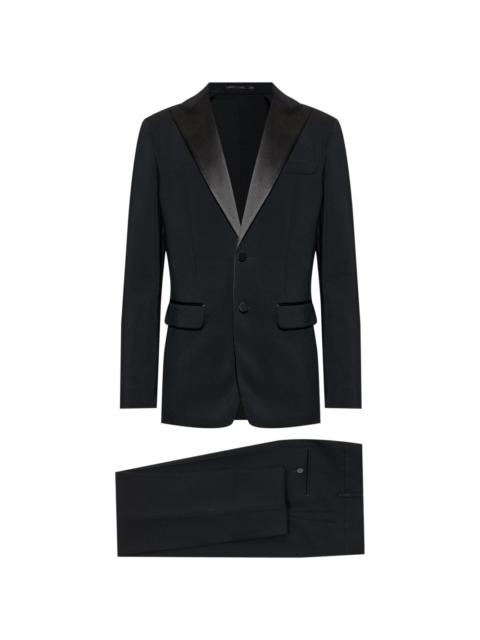 satin-detail suit