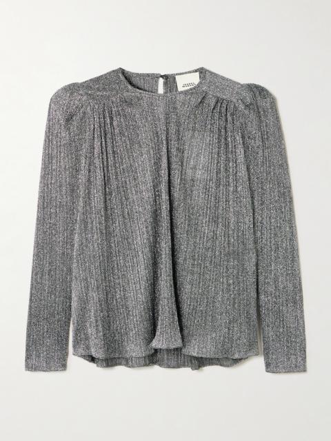 Isabel Marant Elyia Gathered Lamé Blouse