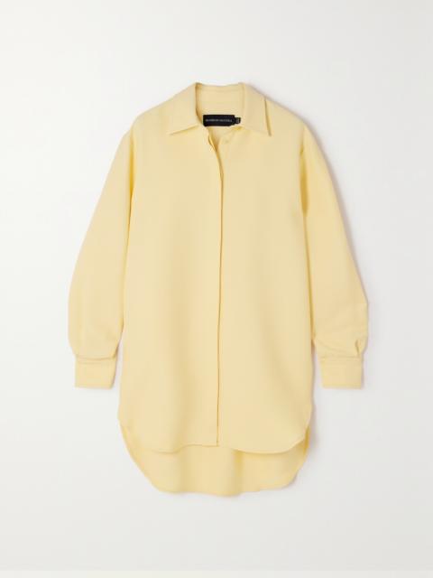 BRANDON MAXWELL The Phillippa Wool And Silk-blend Crepe Mini Shirt Dress