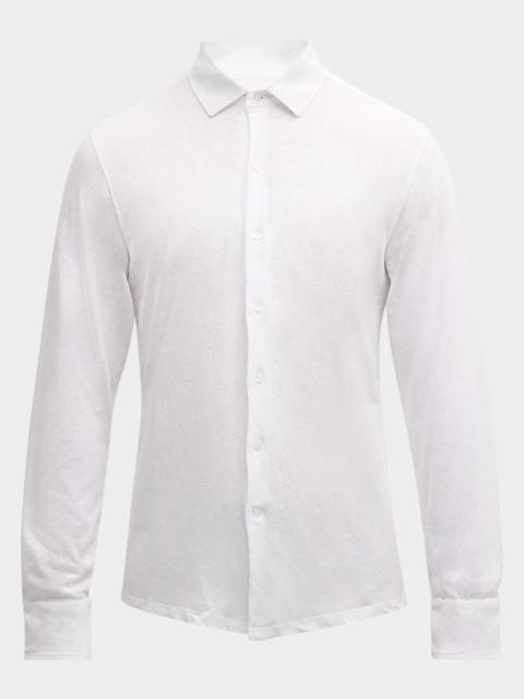 FRESCOBOL CARIOCA Men's Marcio Cotton and Linen Casual Button-Down Shirt