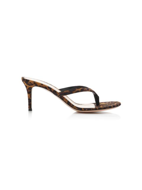 Gianvito Rossi Calypso Leopard-Print Suede Sandals animal