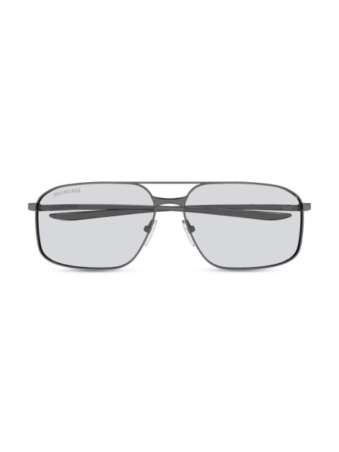 BALENCIAGA Men's Monday 64MM Navigator Metal Sunglasses - Dark Grey Clear