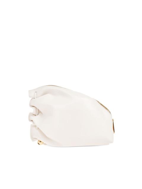 FURLA drawstring-detail leather clucth bag