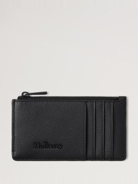 Mulberry Farringdon Long Zipped Credit Card Holder Black Small Pebble Grain