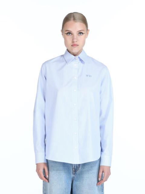 N°21 LOGO-EMBROIDERED STRIPED SHIRT