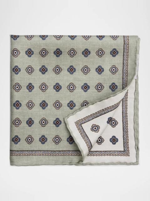 Brunello Cucinelli Men's Silk Medallion Pocket Square