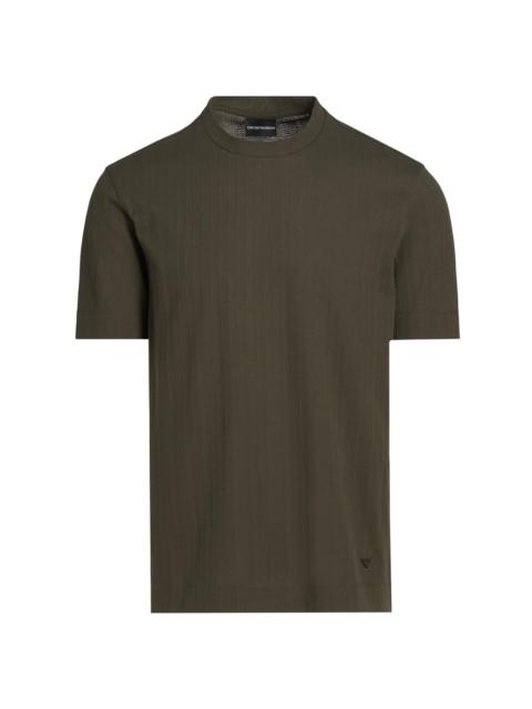 EMPORIO ARMANI Men's Chevron Stitch Cotton T-Shirt - Fancy Grey