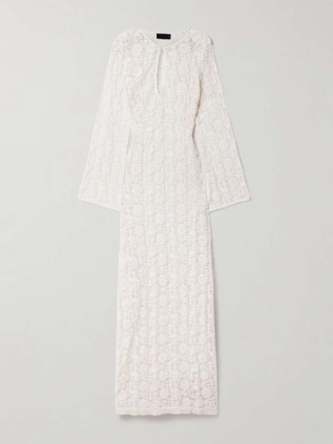 NILI LOTAN Della cotton corded lace maxi dress Ivory