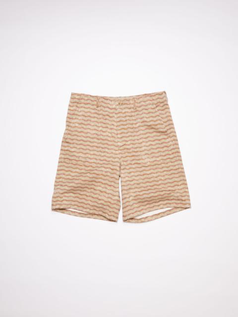 Acne Studios Wave print shorts - Beige/camel