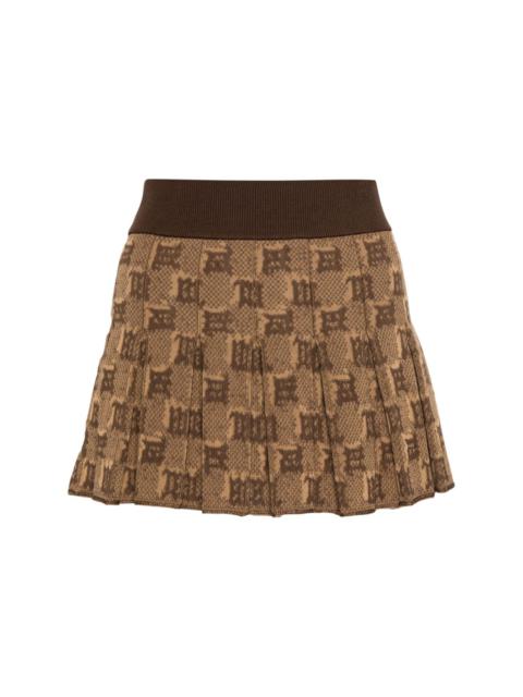 MISBHV monogram-jacquard pleated mini skirt