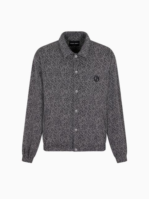 GIORGIO ARMANI DENIM COLLECTION COTTON-JERSEY FLEECE AND CASHMERE BLOUSON