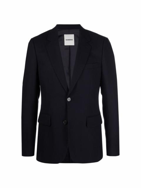 single-breasted wool suit jacket