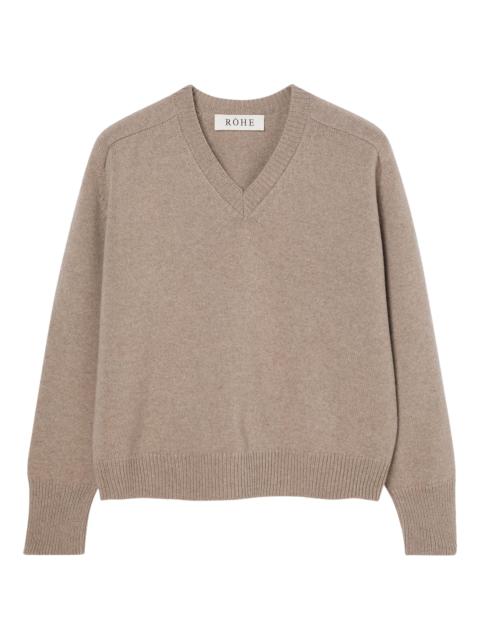 RÓHE Women's Sleeve Wrap Wool-Cashmere Sweater - Taupe Melange