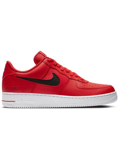 Nike Air Force 1 Low Cut Out Swoosh Red Black