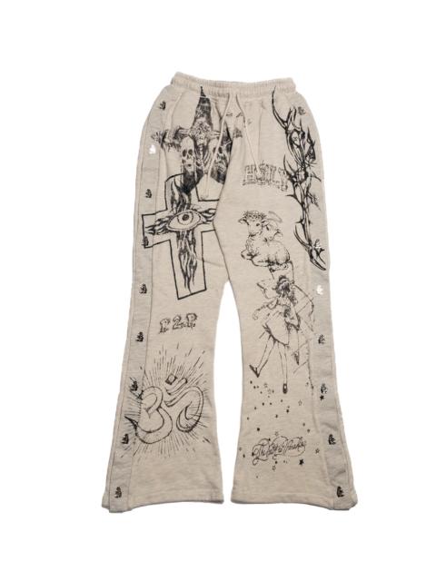 HELLSTAR Graffitti Mirror Face Sweatpants "Grey" HSR389