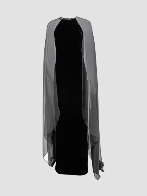 CAROLINA HERRERA Women's Chalet Sheer-Cape Column Gown - Black