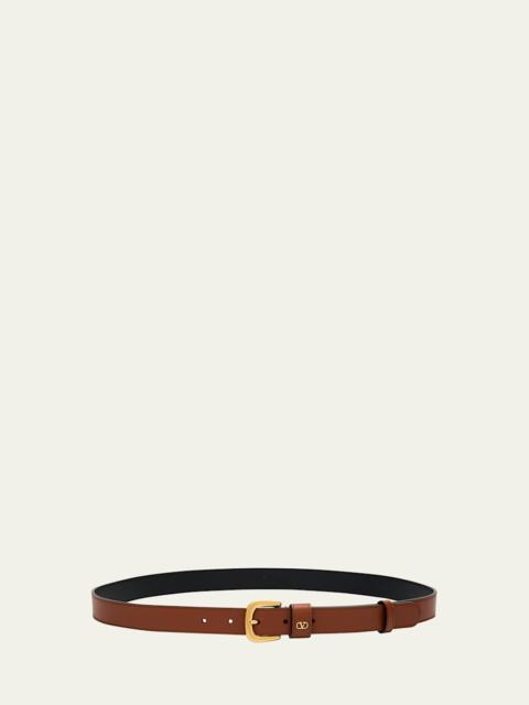 Valentino V-Logo Signature Embellished Leather Belt