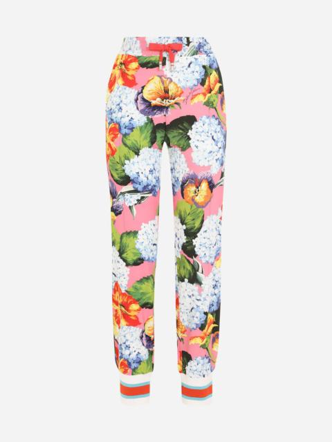Dolce & Gabbana Hydrangea-print cady jogging pants