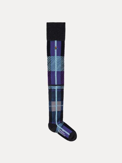 Vivienne Westwood MULTI TARTAN OVER THE KNEE SOCK