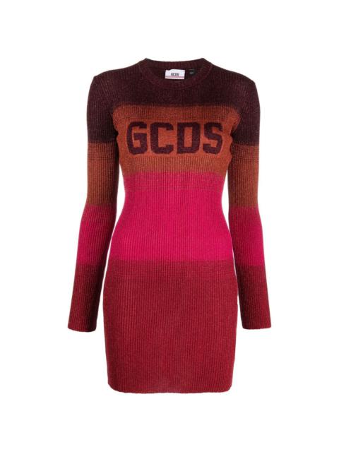 GCDS wide-stripe-pattern mini dress