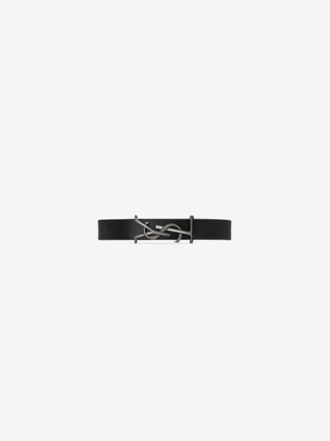 SAINT LAURENT opyum bracelet in smooth leather and metal