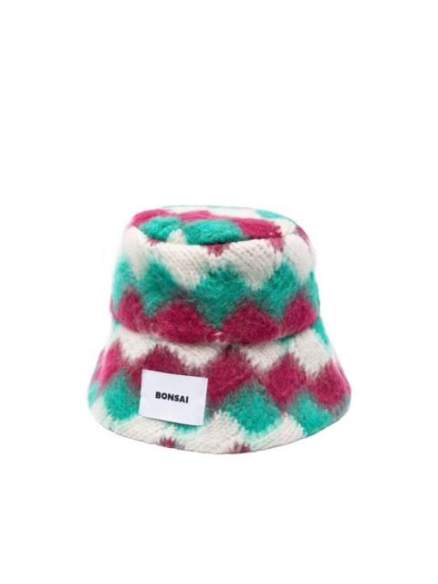 BONSAI geometric-pattern bucket hat