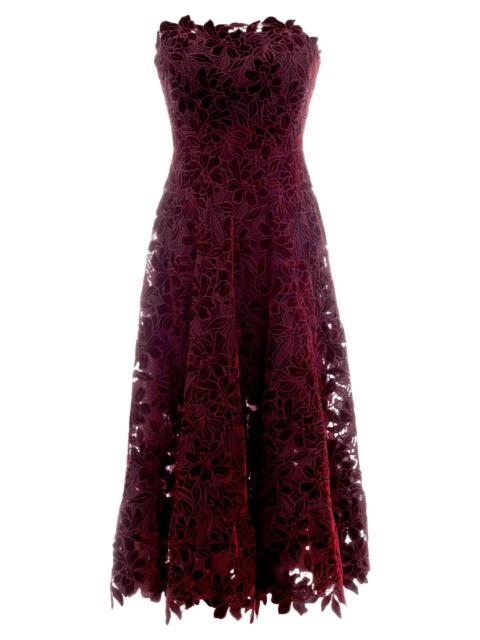 Dress The Population Women's Kailyn Strapless Lace Cocktail Dress - Oxblood