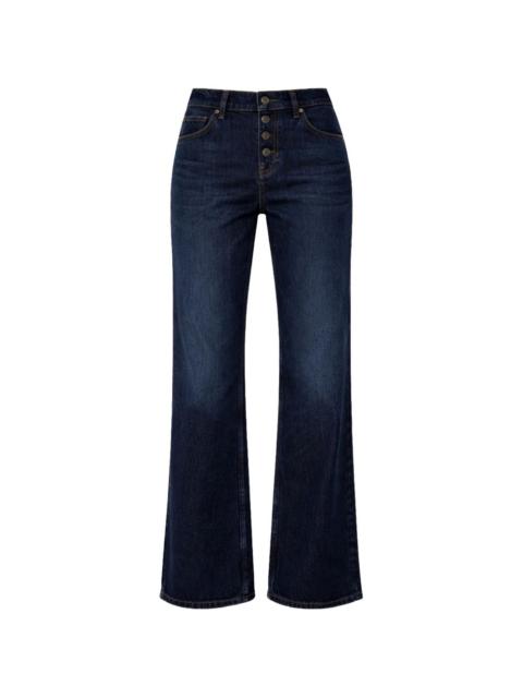 Reformation button-embellishment jeans