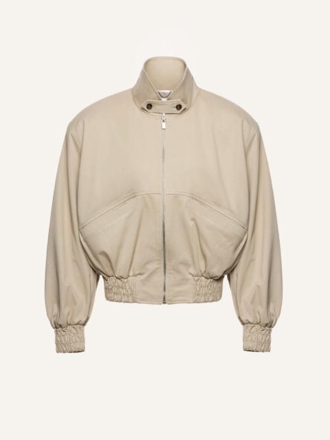 MAGDA BUTRYM High-neck cropped bomber in beige