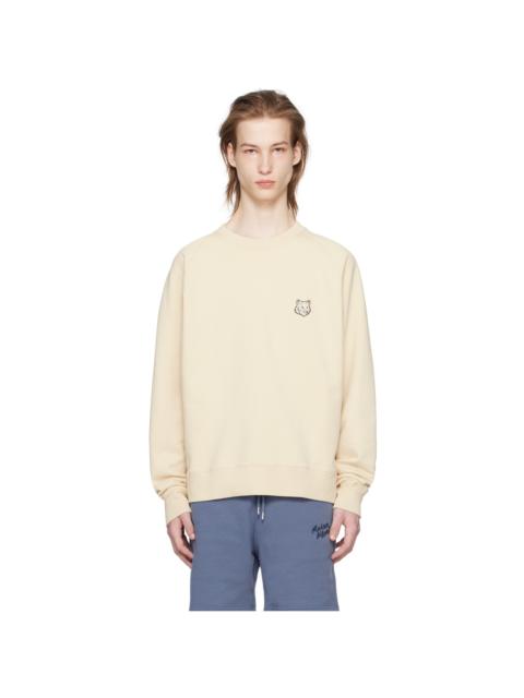 Maison Kitsuné Beige Bold Fox Head Sweatshirt