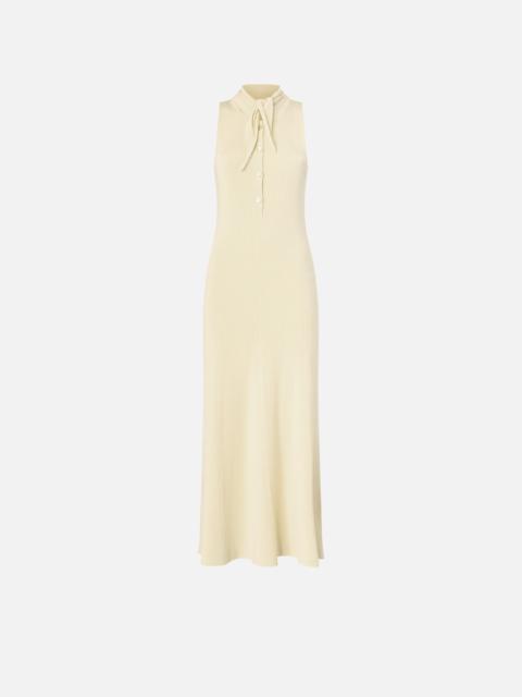 PINKO LONG RIBBED DRESS WITH BANDANA COLLAR
