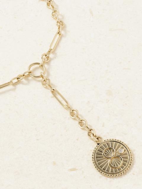 FOUNDRAE Karma + Fine Mixed Clip 18-karat Gold Diamond Necklace