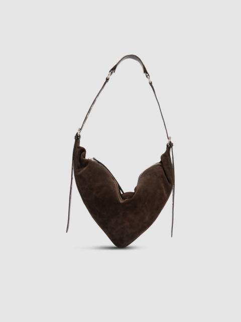 BY FAR Trayana Ristretto Suede and Nappa Leather Crossbody Bag