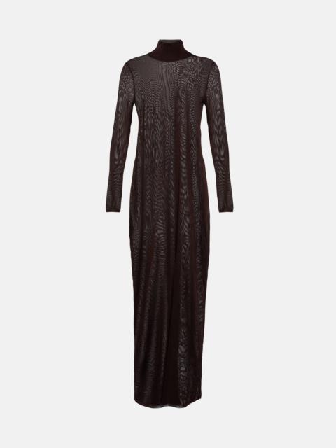 Alaïa High-neck knit maxi dress