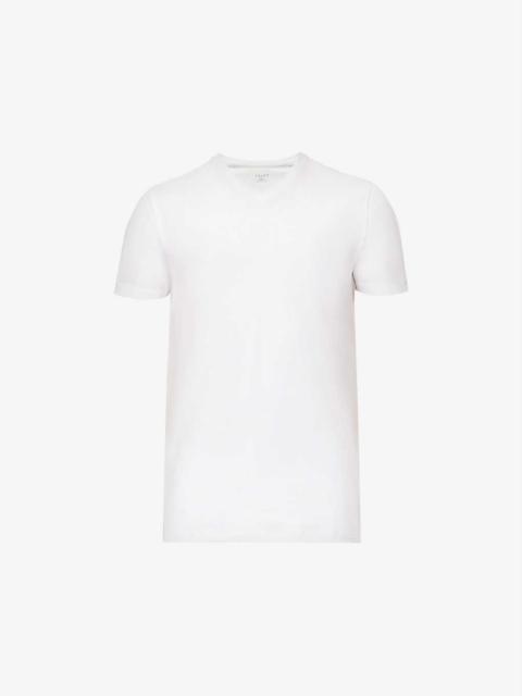 FALKE Pack of two Daily Comfort V-neck stretch-cotton T-shirts