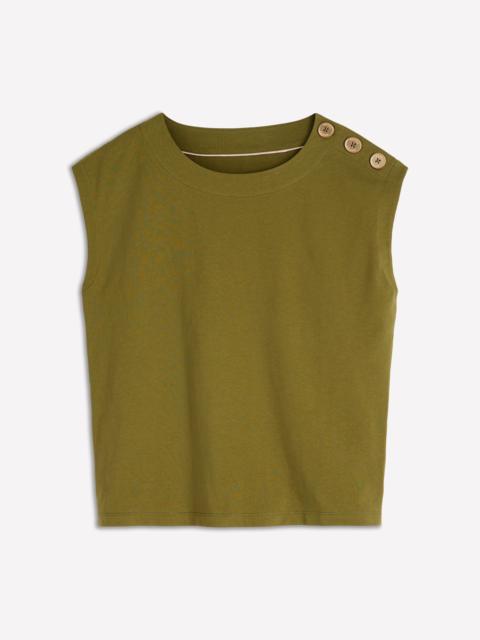 BODEN Button Detail T-Shirt-Mayfly