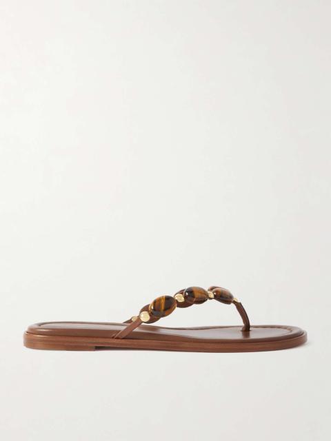 Shanti embellished leather thong sandals