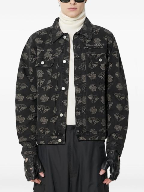 BILLIONAIRE BOYS CLUB Diamonds & Dollars-pattern jacket