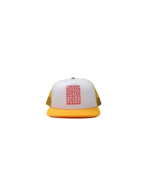 Chrome Hearts Eyechart Trucker Hat "Yellow/White/Red" CHRM0270