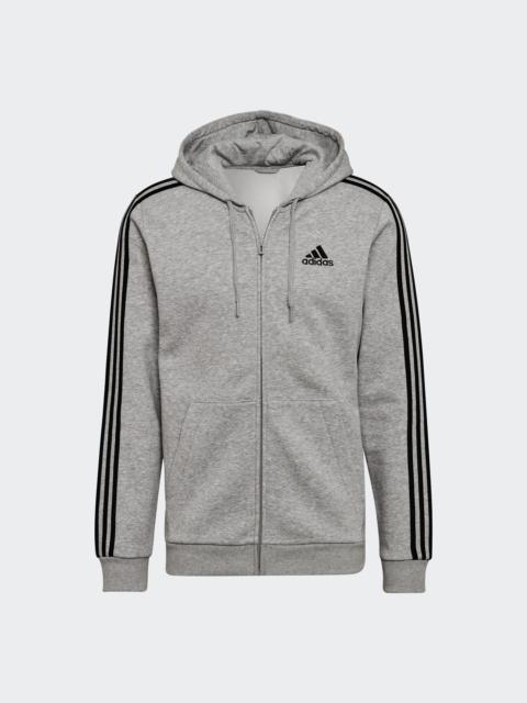 adidas Essentials Fleece 3-Stripes Full-Zip Hoodie