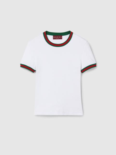 Cotton rib T-shirt with Web